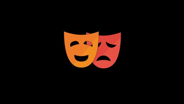 footage 2D Sad and happy mask 