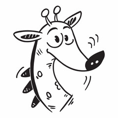 Giraffe in a cartoon style, is insulated on white background. easy to use.
