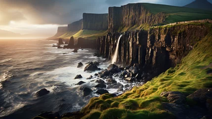 Selbstklebende Fototapeten kilt rock and mealt waterfall in Isle of Skye lan © Mahira
