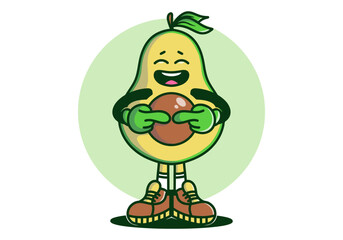 Mascot character design of avocado with shy face