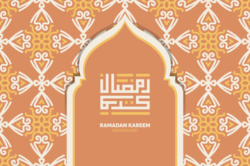 Ramadan kareem in Arabic Calligraphy greeting card, the Arabic calligraphy means, Generous Ramadan, Vector