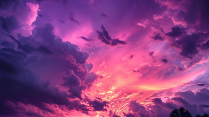 Fototapeta na wymiar Violet sky background with copy space