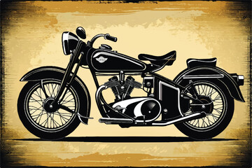 Retro style motorbike illustration. Vintage motorcycle, motorcycle, classic motorcycle. Classic vintage motorcycle. Motorcycle vintage graphics. illustration of classic motorcycle. Vintage motorcycle.