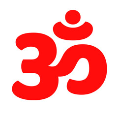 Red Om Hindu holy sign