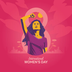 International Women's Day Women and Standing Arm