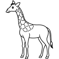 Giraffe in a cartoon style, is insulated on white background. easy to use.
