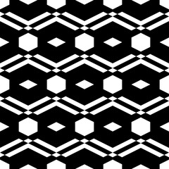 Seamless pattern. Ethnic wallpaper. Folk motif. Rhombuses, parallelograms, chevrons, hexagons ornament. Shapes background. Geometric backdrop. Digital paper, textile print, web design, abstract.