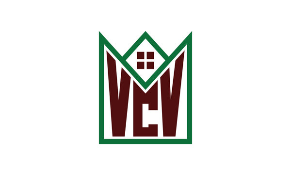 VCV initial letter real estate builders logo design vector. construction, housing, home marker, property, building, apartment, flat, compartment, business, corporate, house rent, rental, commercial