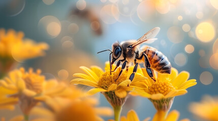 bee on flower, spring summer season