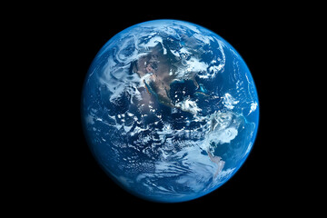 Naklejka na ściany i meble Blue Earth in the space. Colorful art. Solar system 