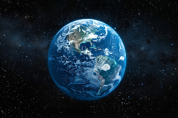Obraz na płótnie Canvas Blue Earth in the space. Colorful art. Solar system 