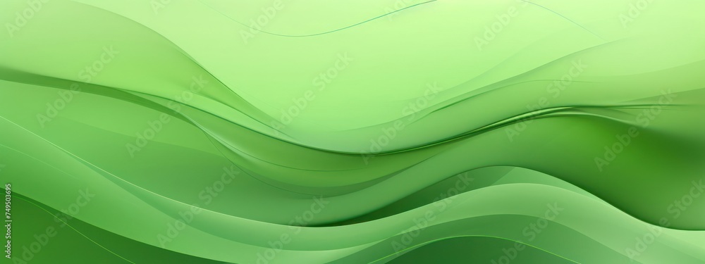 Aufkleber abstract green background with wavy lines generative ai