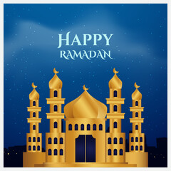 Obraz na płótnie Canvas Ramadan Mubarak Post Design Template