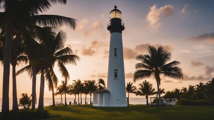  at sunset Cape   Lighthouse, Key Biscayne,   