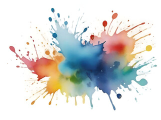Generative AI colorful watercolor splashes 