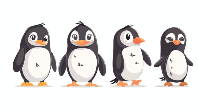 Little cute penguin bird character vector illustration