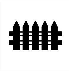 garden fence wooden icon, vector