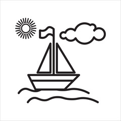 boat icon, boat icon vector, in trendy flat style isolated on white background. boat icon image, boat icon illustration