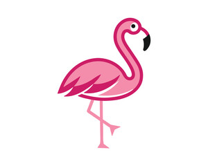 flamingo logo with pink color, animal art logo design illustration flamingo logo, vector template