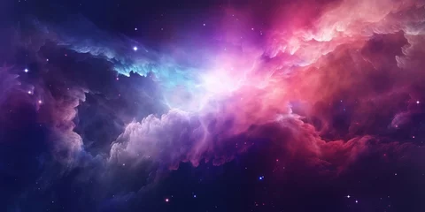 Foto op Plexiglas Colorful Space Filled With Stars and Clouds Generative AI © j@supervideoshop.com