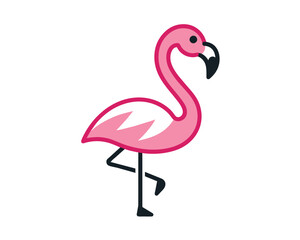 flamingo logo with pink color, animal art logo design illustration flamingo logo, vector template