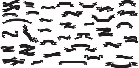 ribbon banner set. ribbons collection. red ribbons. vector ribbon