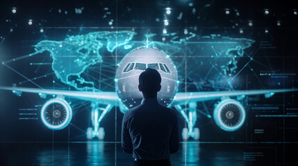 Fototapeta premium Business travel concept. Businessman travels for a meeting. Businessman who often goes to meetings.