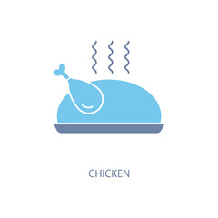 chicken concept line icon. Simple element illustration. chicken concept outline symbol design.