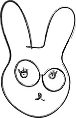 Rabbit muzzle drawing holiday decoration.