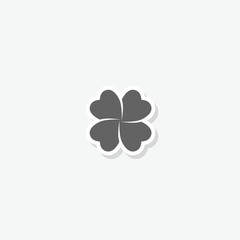 Leaf clover icon sticker isolated on gray background