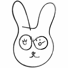 Rabbit muzzle drawing holiday decoration.