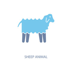 sheep animal concept line icon. Simple element illustration. sheep animal concept outline symbol design.