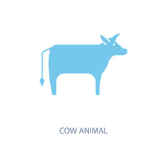 cow animal concept line icon. Simple element illustration. cow animal concept outline symbol design.