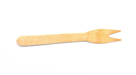 Wooden fork isolated on white background