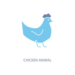 chicken animal concept line icon. Simple element illustration. chicken animal concept outline symbol design.