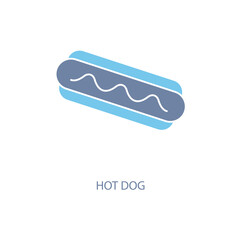 hot dog concept line icon. Simple element illustration. hot dog concept outline symbol design.