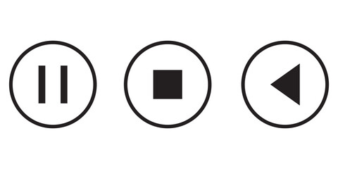 Set of 3 icons Audio and Video. Vector collection thin line Web icon. Simple Set. Linear symbols set. Big UI icon set in a flat design. UI and UX