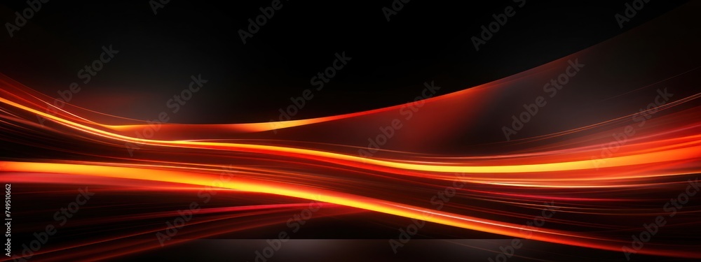 Aufkleber black background with orange and red lines generative ai