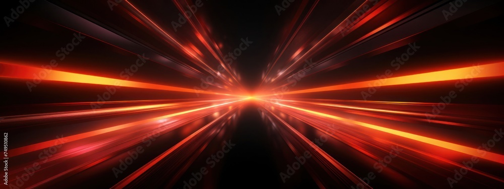 Poster abstract red and black background with light streaks generative ai