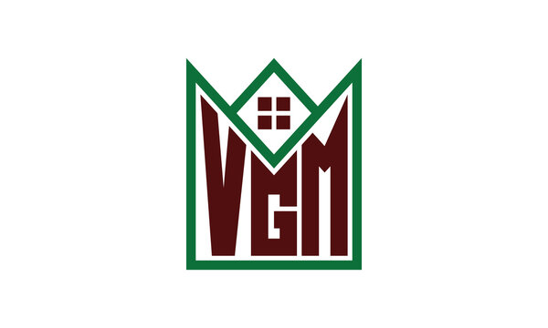 VGM initial letter real estate builders logo design vector. construction, housing, home marker, property, building, apartment, flat, compartment, business, corporate, house rent, rental, commercial