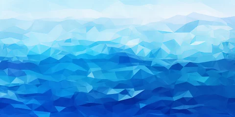 Papier Peint photo Lavable Montagnes Blue abstract polygonal background. Geometric origami style with gradient