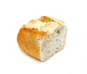 Half bread isolated on white background.