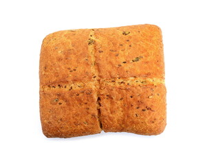 Rectangle Wholegrain bread isolated on white background 