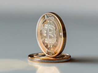 Standing Bitcoin Coin