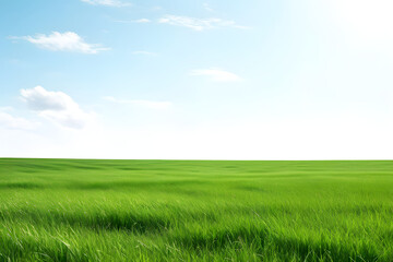 Fototapeta na wymiar Green grass field isolated on white background, for montage product display. with clipping path