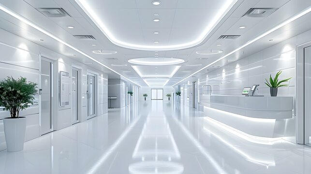 A hightech medical facility showcasing biometric technology and hospital services innovations. Concept Medical Technology, Biometric Innovation, Advanced Hospital Services, Healthcare Research