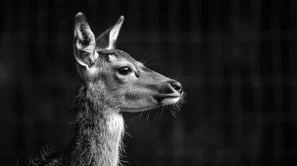 Raamstickers portrait of a deer © paul