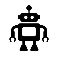 A robot icon with arms. The sign of the tech support online