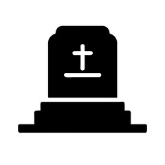 Obraz premium Iconic tombstone with cross. Monument at the funeral