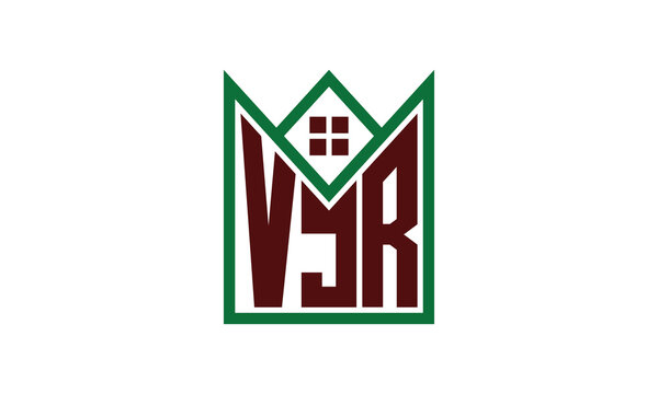 VJR initial letter real estate builders logo design vector. construction, housing, home marker, property, building, apartment, flat, compartment, business, corporate, house rent, rental, commercial